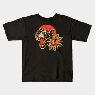 Black Panther Traditional tattoo Kids T-Shirt